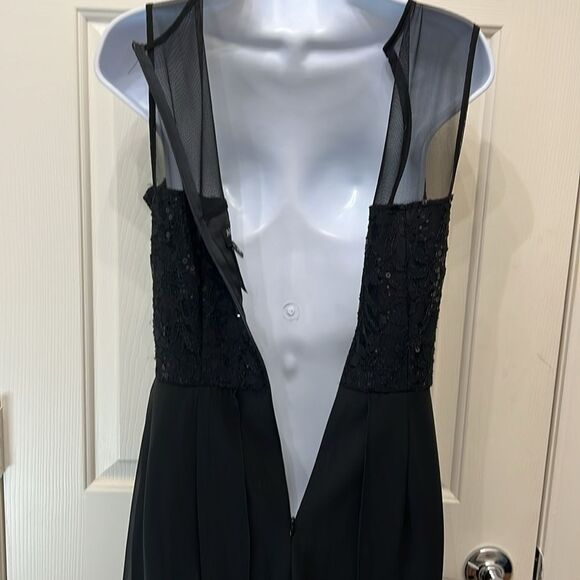 Alex B Nites Jumpsuit Romper Sz 4 Lace  Floral Sequins Sheer Scarf Legs Formal - Picture 8 of 12